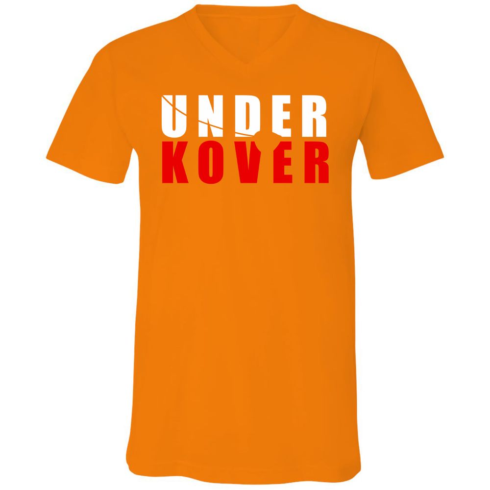 Unisex V-Neck T-Shirt - 6NPCT7XV - Orange - 11
