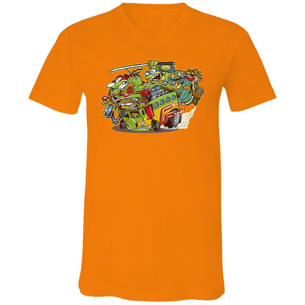 Unisex V-Neck T-Shirt - ASWHLLMW - Orange - 11