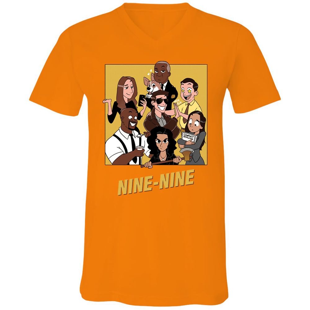 Unisex V-Neck T-Shirt - 4BV5DV12 - Orange - 11