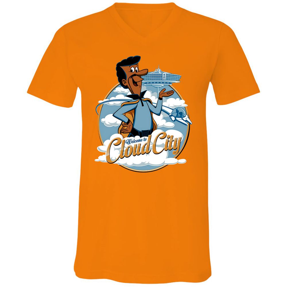 Unisex V-Neck T-Shirt - QAYFGR75 - Orange - 11