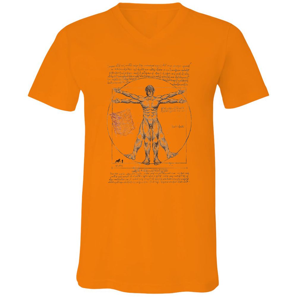 Unisex V-Neck T-Shirt - ZA66T4YB - Orange - 11