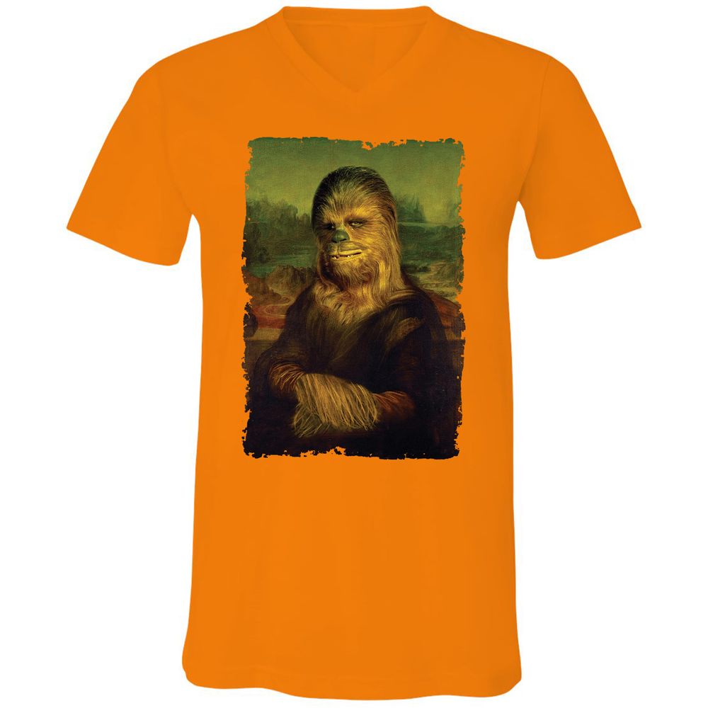 Unisex V-Neck T-Shirt - 49V8AQL4 - Orange - 11