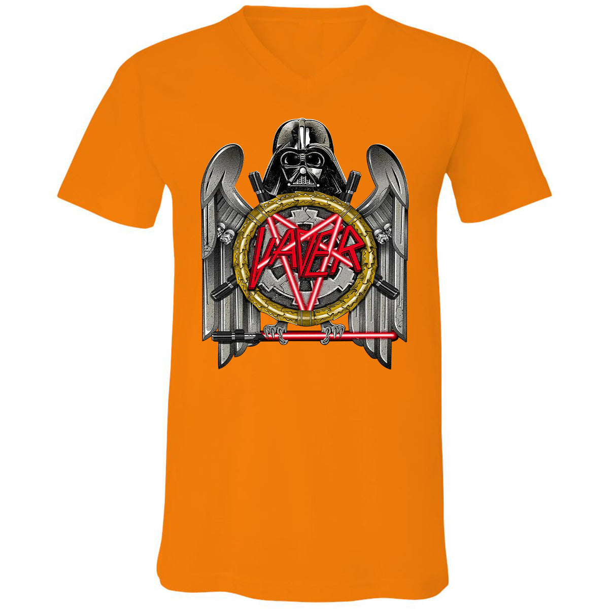 Unisex V-Neck T-Shirt - LQHHBQDZ - Orange - 11