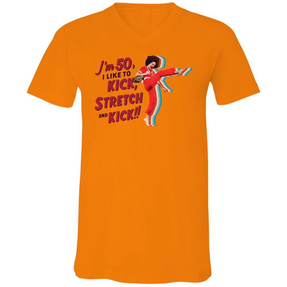 Unisex V-Neck T-Shirt - GGD89GJ1 - Orange - 11