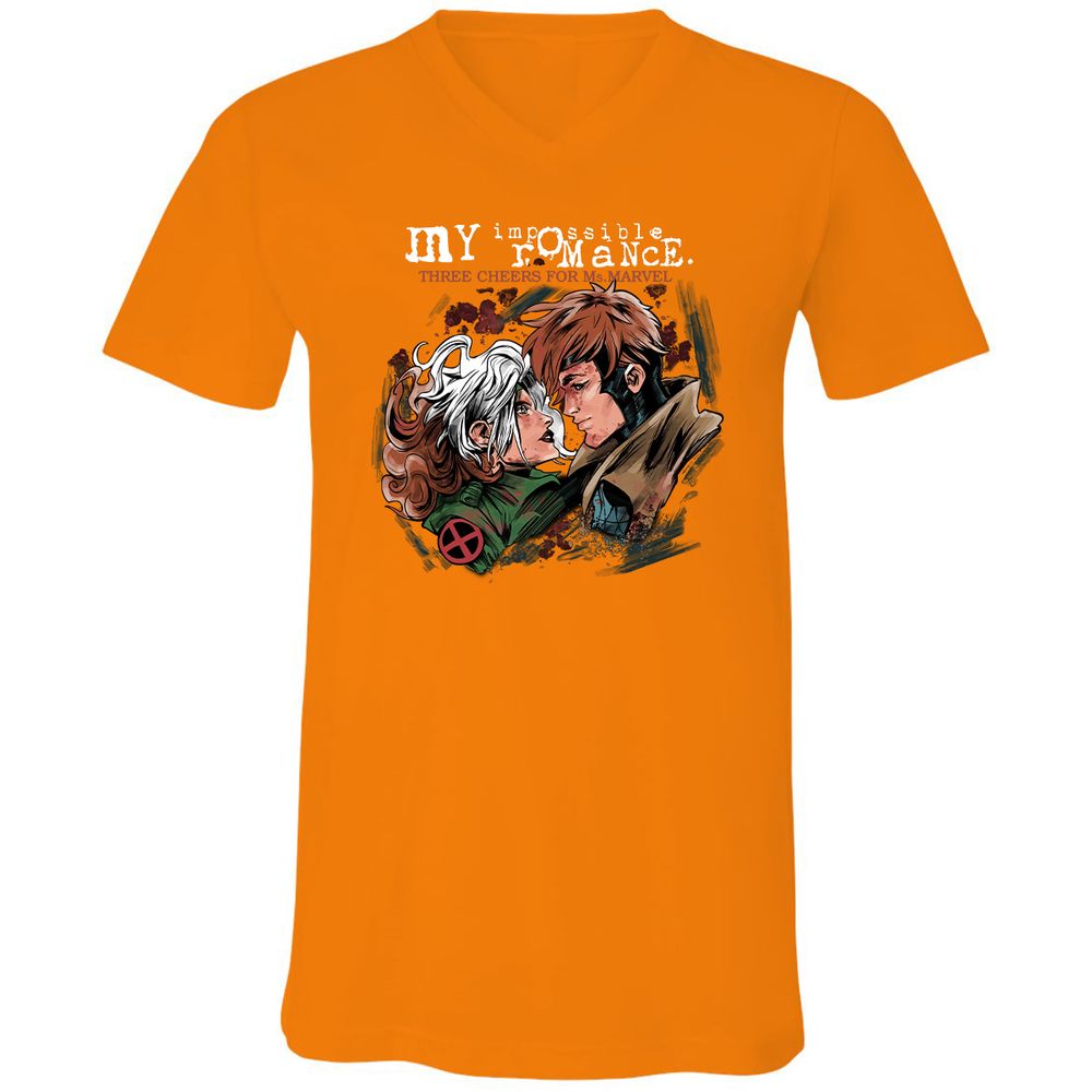 Unisex V-Neck T-Shirt - R79XZXU3 - Orange - 11