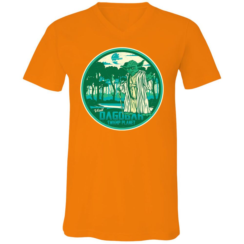 Unisex V-Neck T-Shirt - AS6XKND5 - Orange - 11