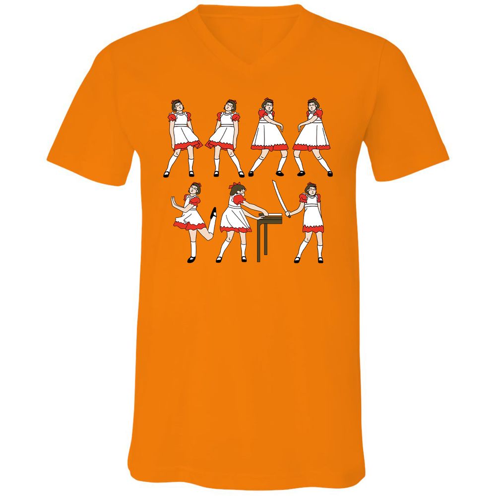 Unisex V-Neck T-Shirt - TVJDPEMT - Orange - 11