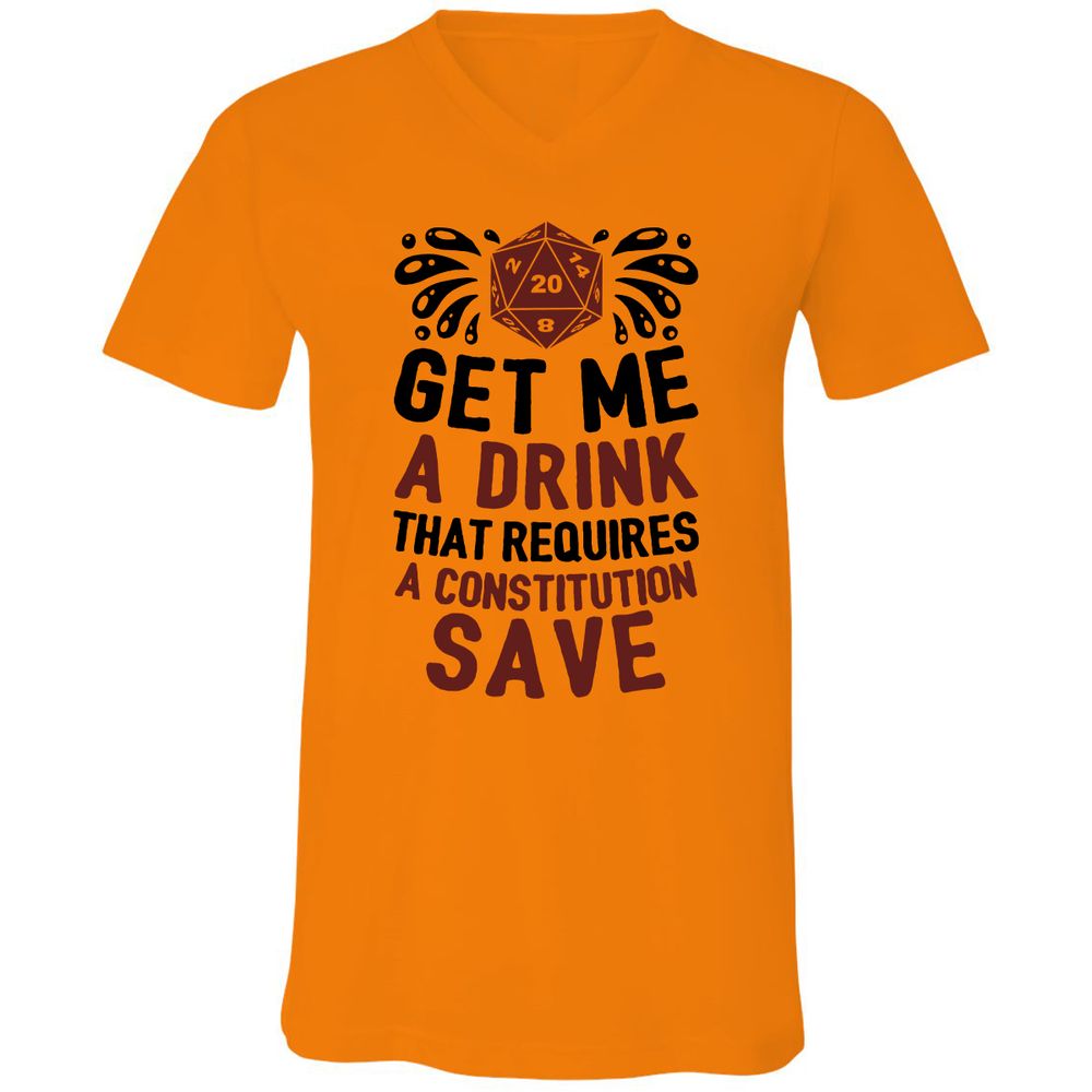 Unisex V-Neck T-Shirt - RH4HDHDR - Orange - 11