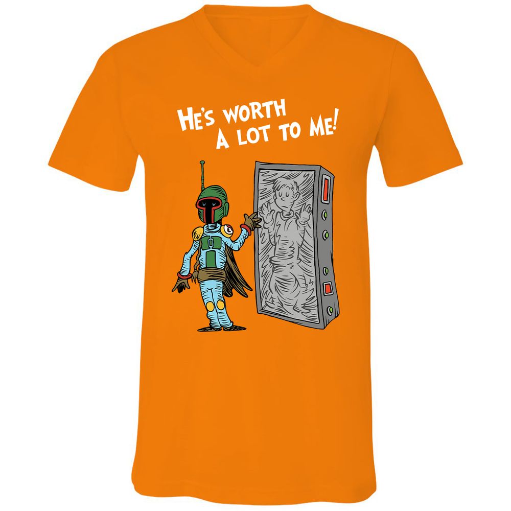 Unisex V-Neck T-Shirt - CXGAYZ3W - Orange - 11