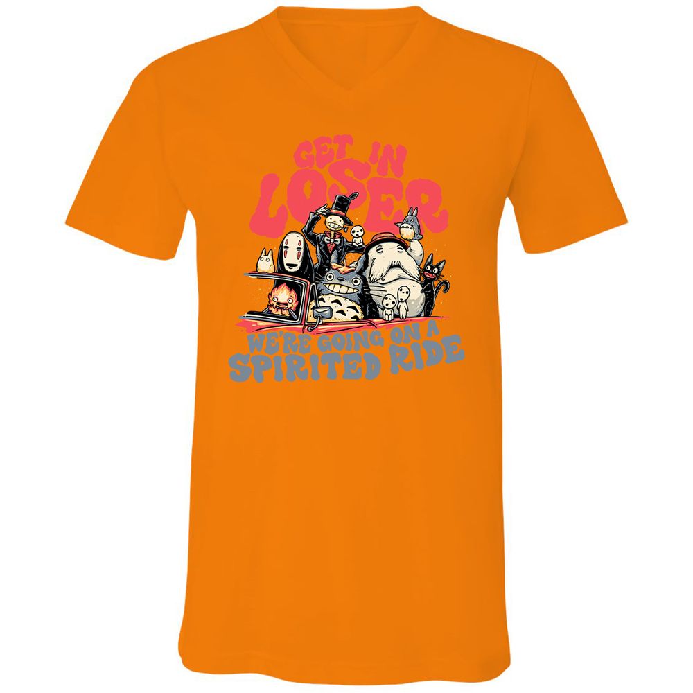 Unisex V-Neck T-Shirt - 2PZYK9Q4 - Orange - 11