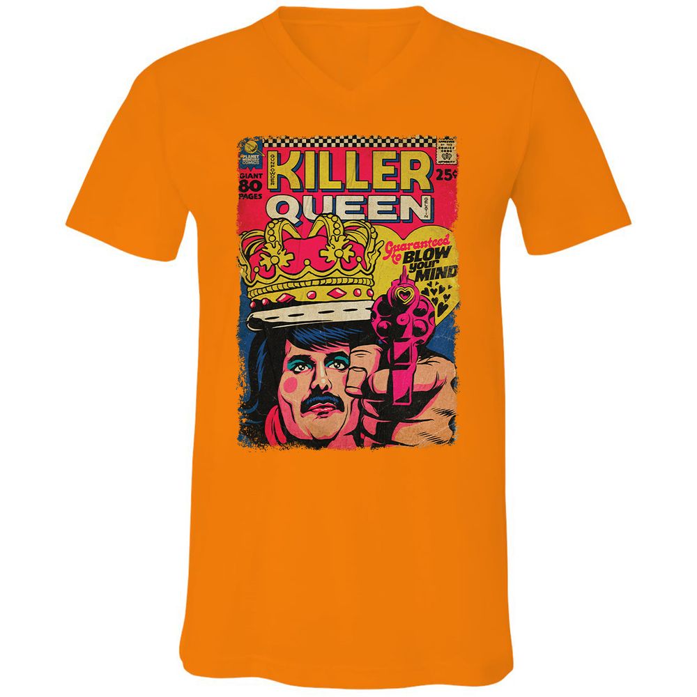 Unisex V-Neck T-Shirt - 919DA3VK - Orange - 11