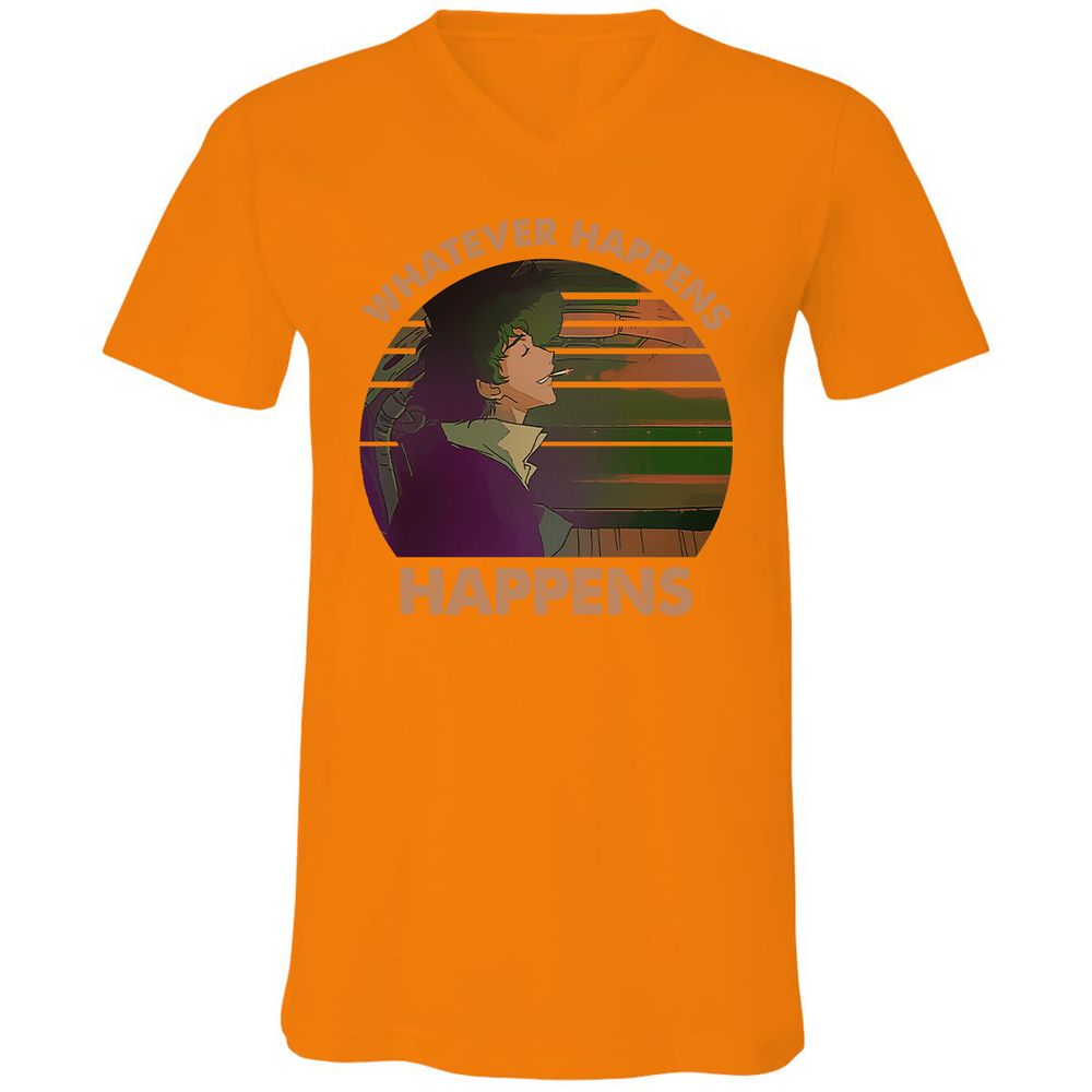Unisex V-Neck T-Shirt - 4NBHQ3P2 - Orange - 11