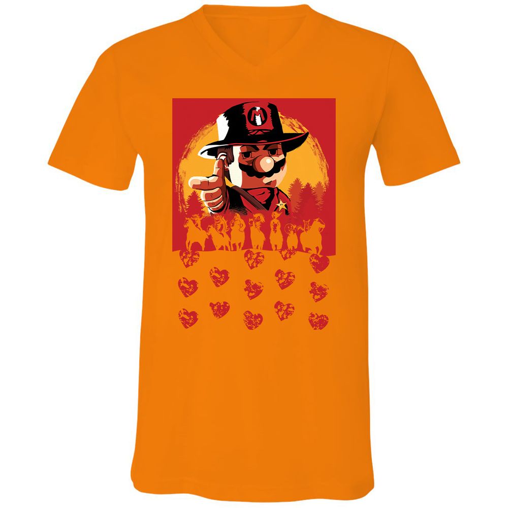 Unisex V-Neck T-Shirt - QTV11C72 - Orange - 11