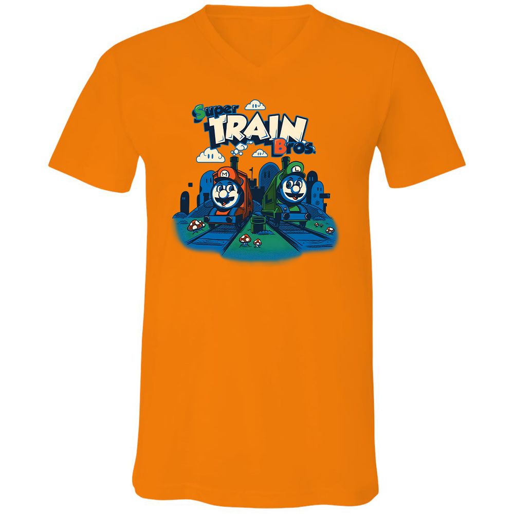 Unisex V-Neck T-Shirt - 3Z8ULW36 - Orange - 11