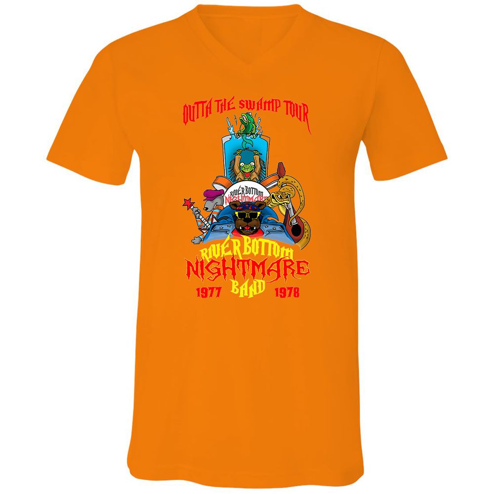 Unisex V-Neck T-Shirt - WKJ7B2PM - Orange - 11