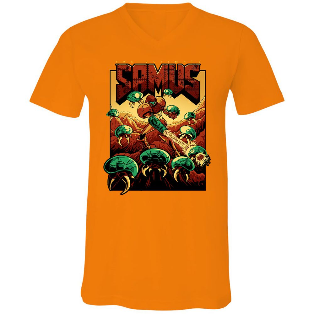 Unisex V-Neck T-Shirt - JVU5ALND - Orange - 11