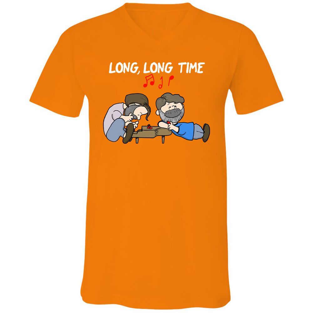 Unisex V-Neck T-Shirt - 1EMTQFK4 - Orange - 11
