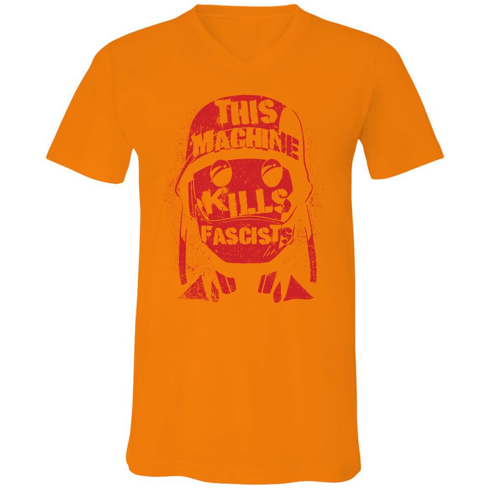 Unisex V-Neck T-Shirt - F2NLAFQE - Orange - 11
