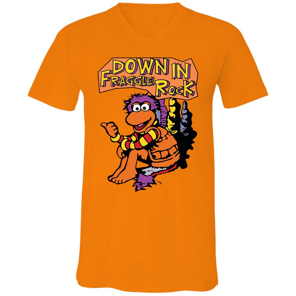 Unisex V-Neck T-Shirt - P6YJE2YU - Orange - 11