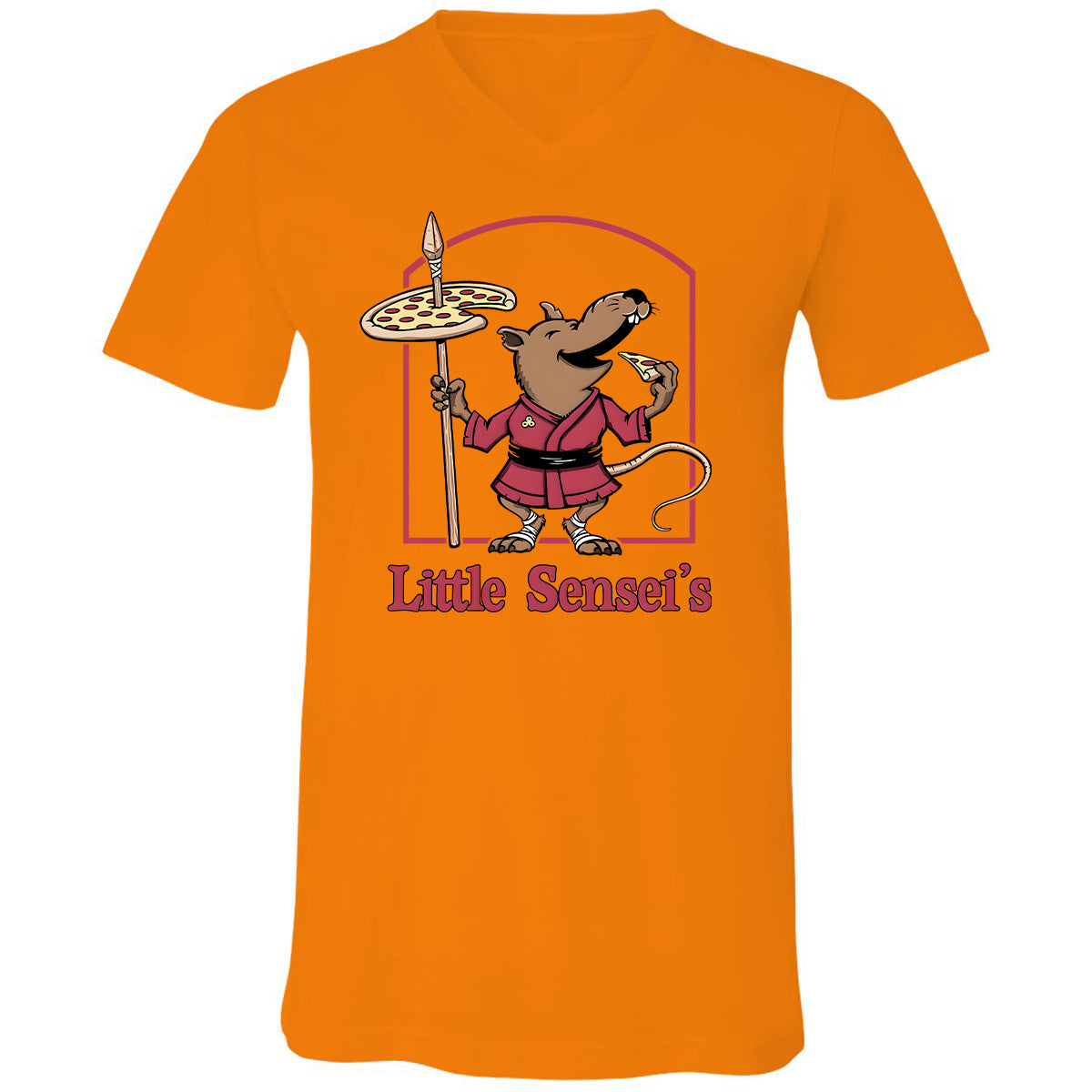Unisex V-Neck T-Shirt - ZW3YDCCH - Orange - 11