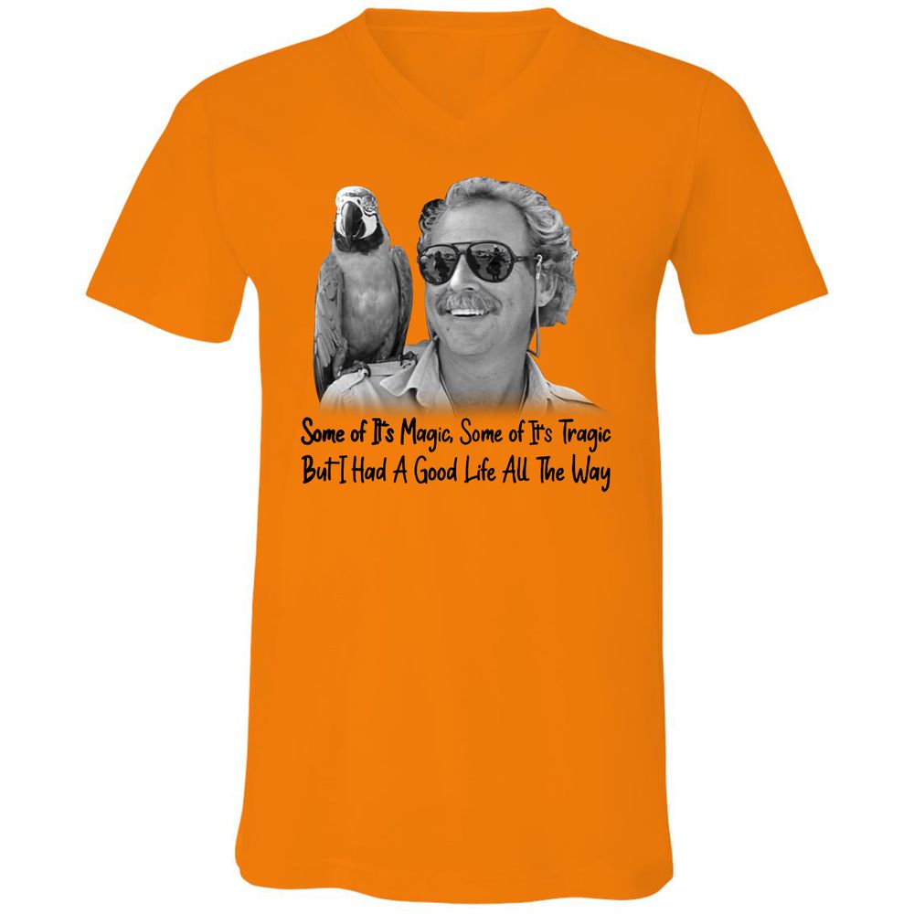 Unisex V-Neck T-Shirt - WWWR79GR - Orange - 11