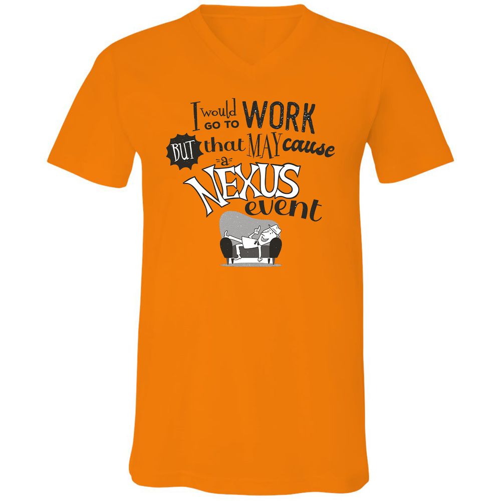 Unisex V-Neck T-Shirt - 6DPNUS1Z - Orange - 11