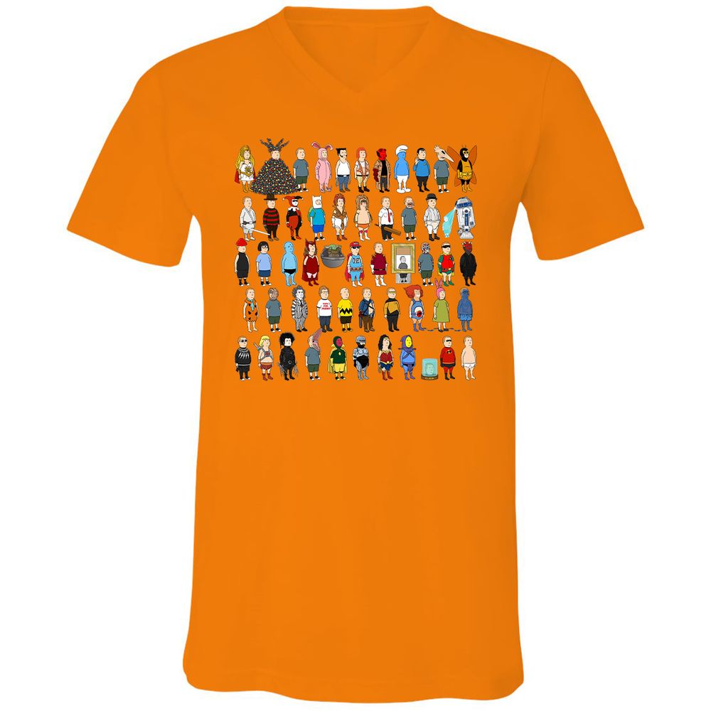 Unisex V-Neck T-Shirt - 7B8SC7PZ - Orange - 11