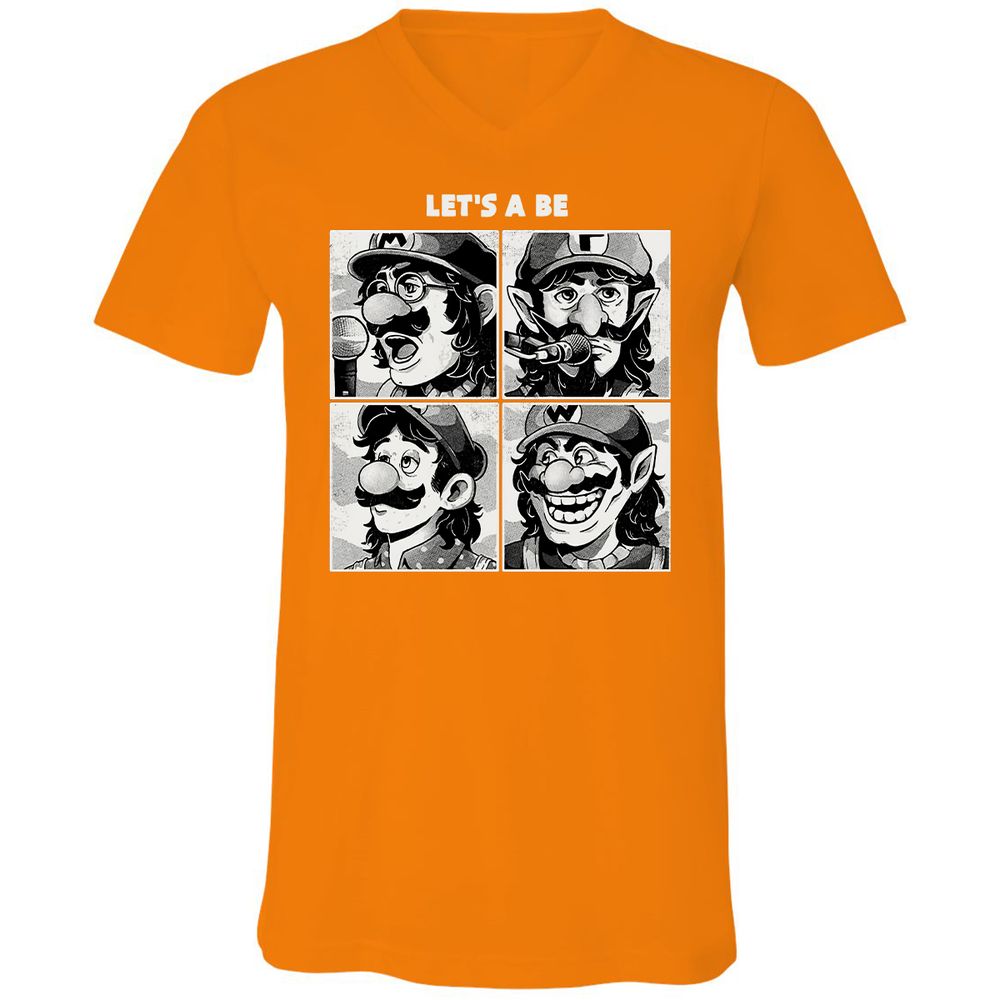 Unisex V-Neck T-Shirt - WH5C9F5V - Orange - 11