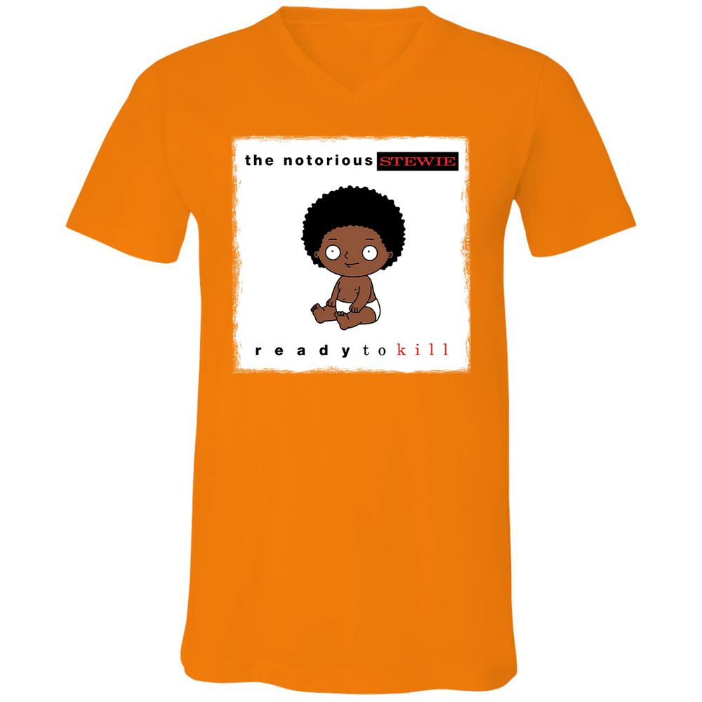 Unisex V-Neck T-Shirt - JR1WX8DD - Orange - 11