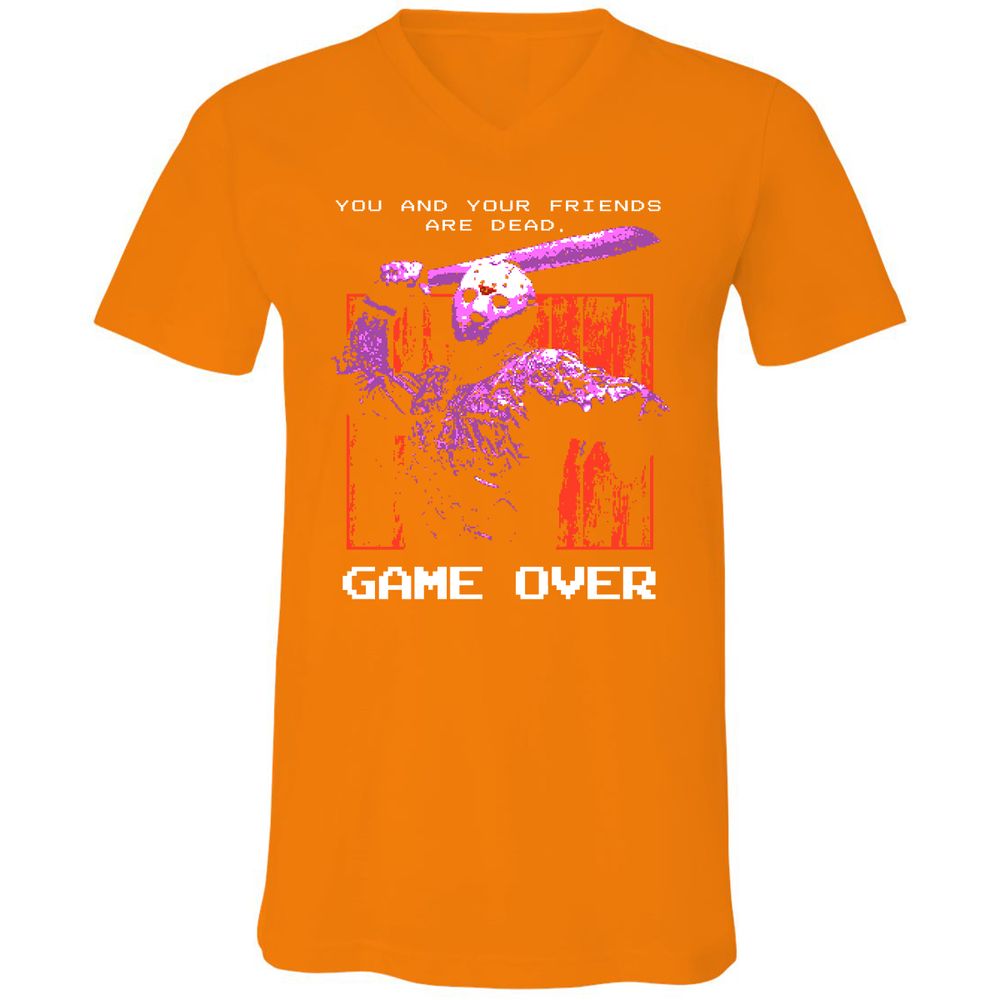 Unisex V-Neck T-Shirt - 62U8UXHT - Orange - 11