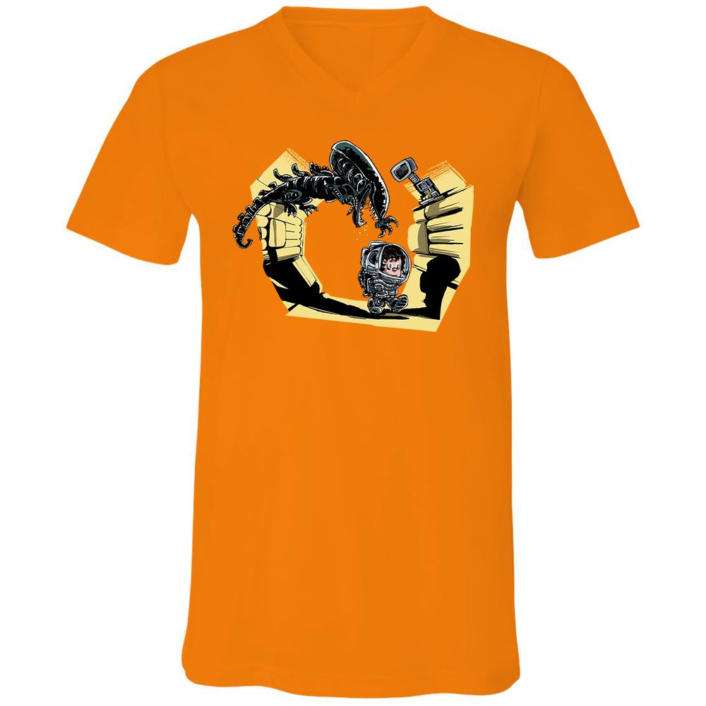 Unisex V-Neck T-Shirt - DRGMET7F - Orange - 11