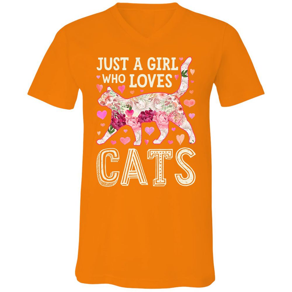 Unisex V-Neck T-Shirt - 7789KAG9 - Orange - 11