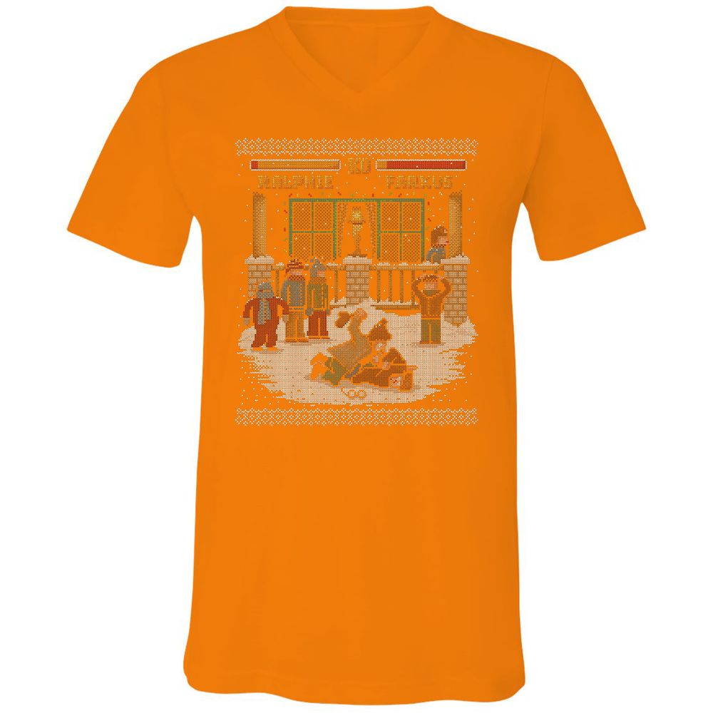 Unisex V-Neck T-Shirt - F73Y6UVA - Orange - 11