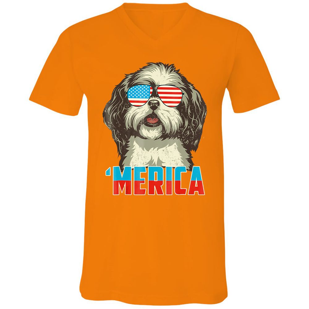 Unisex V-Neck T-Shirt - NMC52DWC - Orange - 11