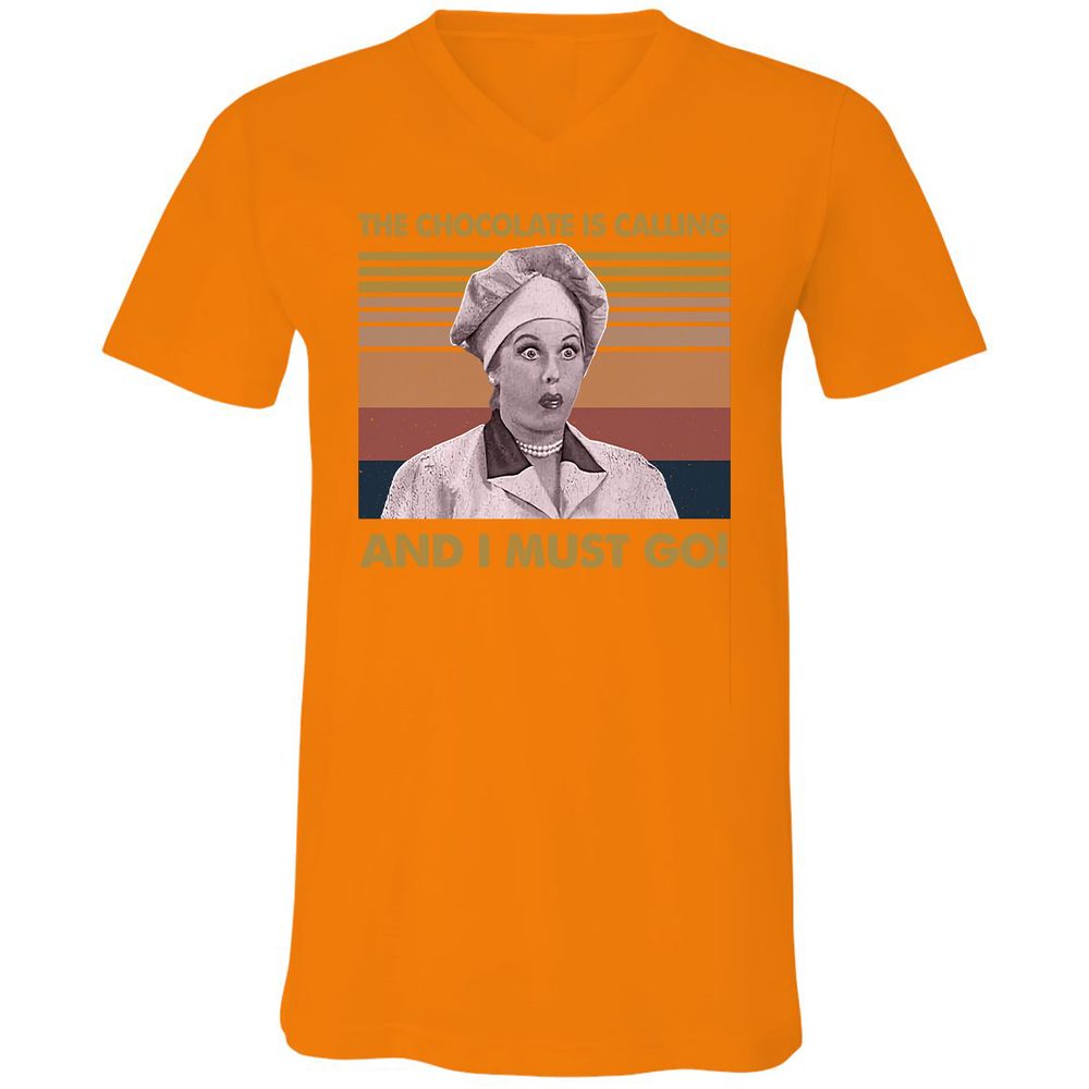 Unisex V-Neck T-Shirt - NQJJEM7R - Orange - 11