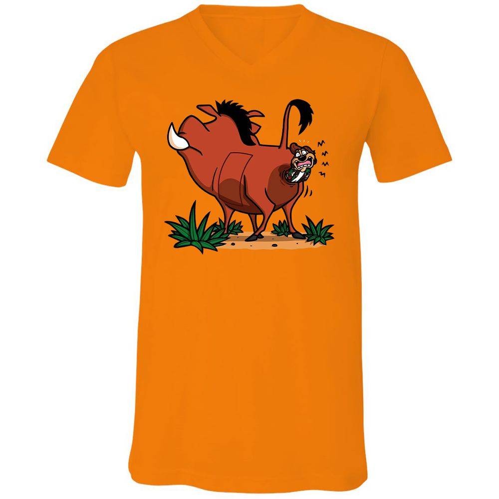 Unisex V-Neck T-Shirt - 1DYQCVG5 - Orange - 11