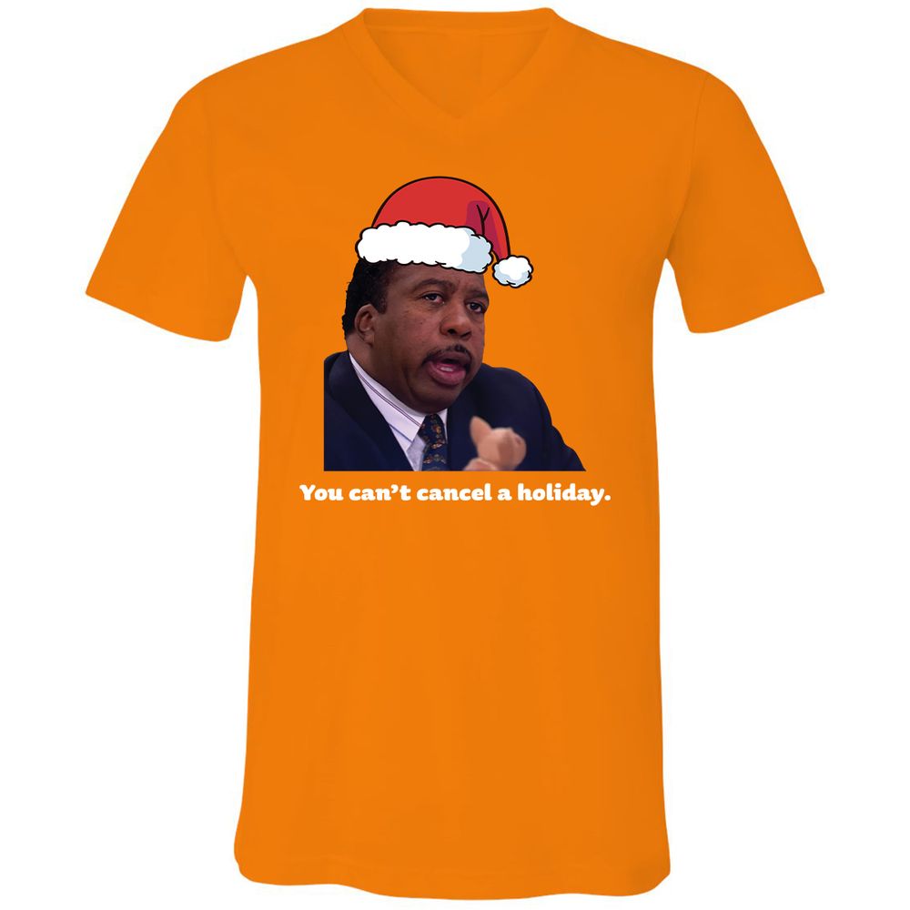 Unisex V-Neck T-Shirt - XZK6U3S8 - Orange - 11