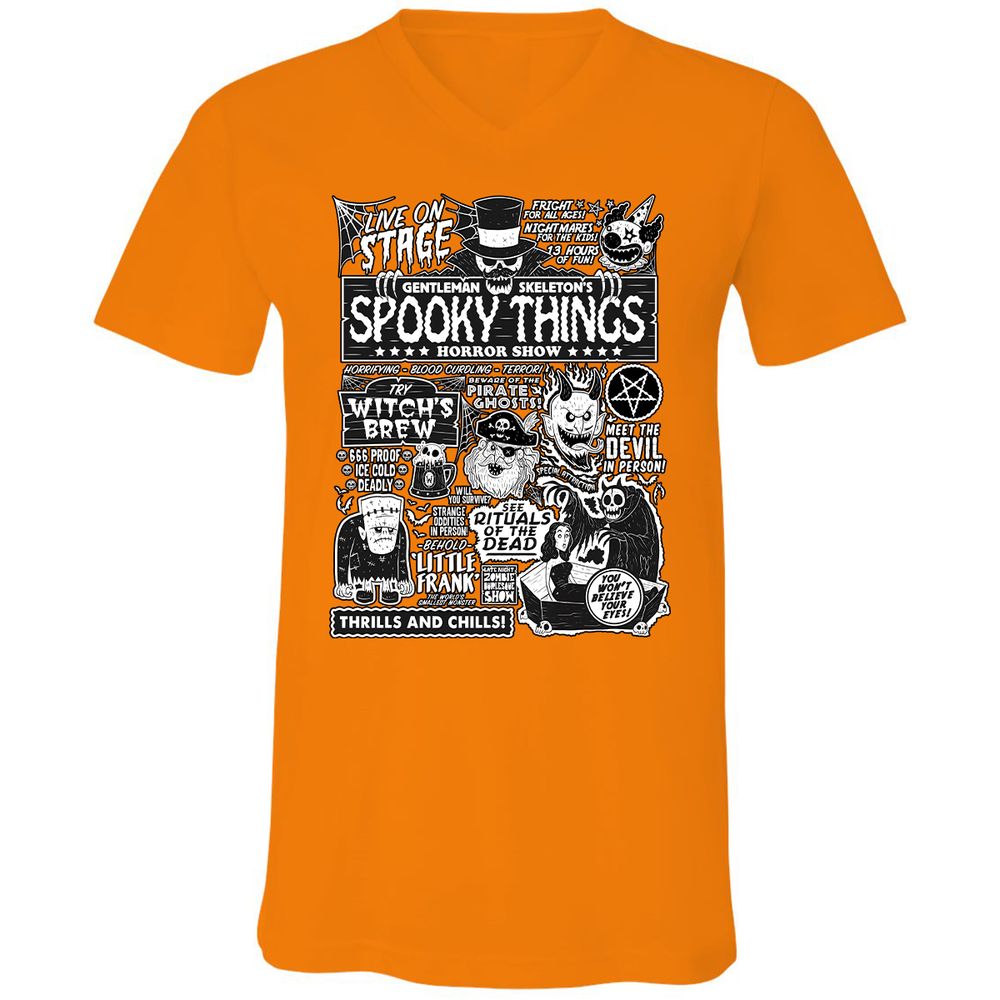 Unisex V-Neck T-Shirt - G9AX6UT9 - Orange - 11