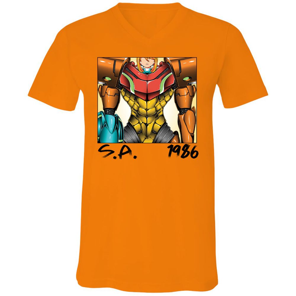 Unisex V-Neck T-Shirt - DR59PR82 - Orange - 11