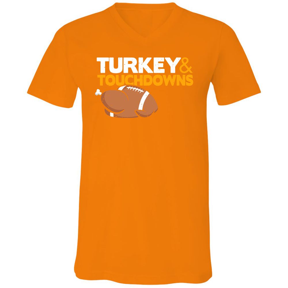 Unisex V-Neck T-Shirt - W4GQFJ7D - Orange - 11