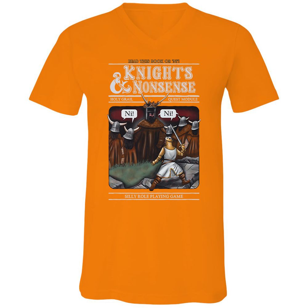 Unisex V-Neck T-Shirt - XCVTKFVU - Orange - 11