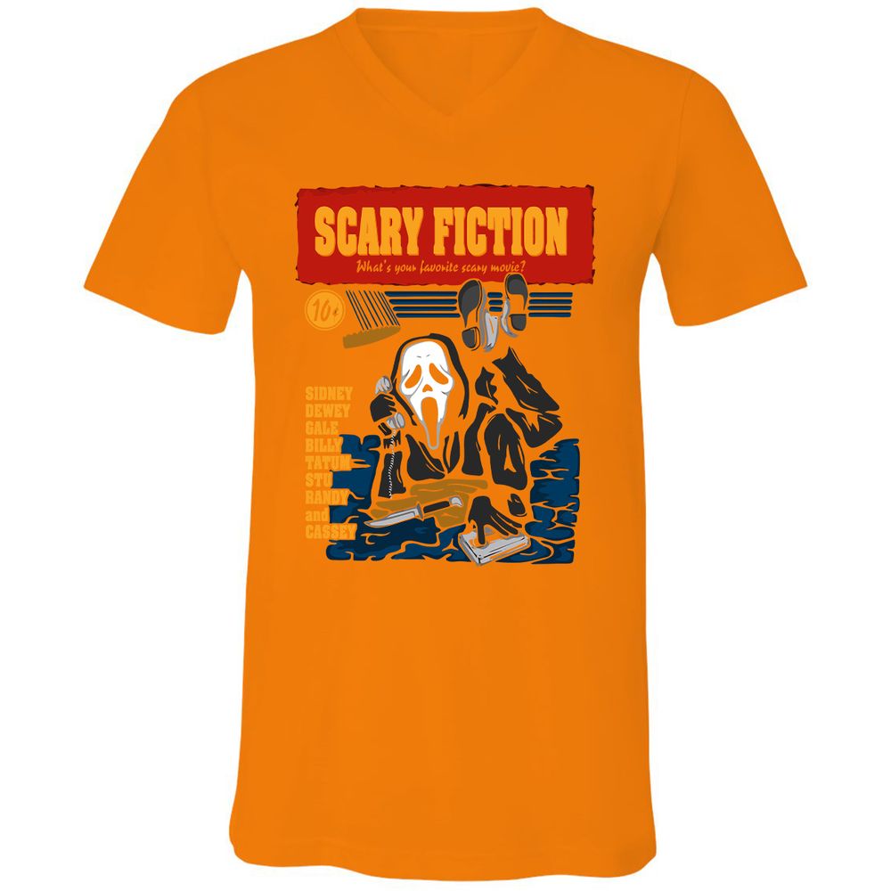 Unisex V-Neck T-Shirt - F9CJXN3E - Orange - 11