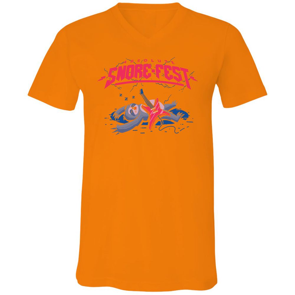 Unisex V-Neck T-Shirt - 39ZD43HF - Orange - 11