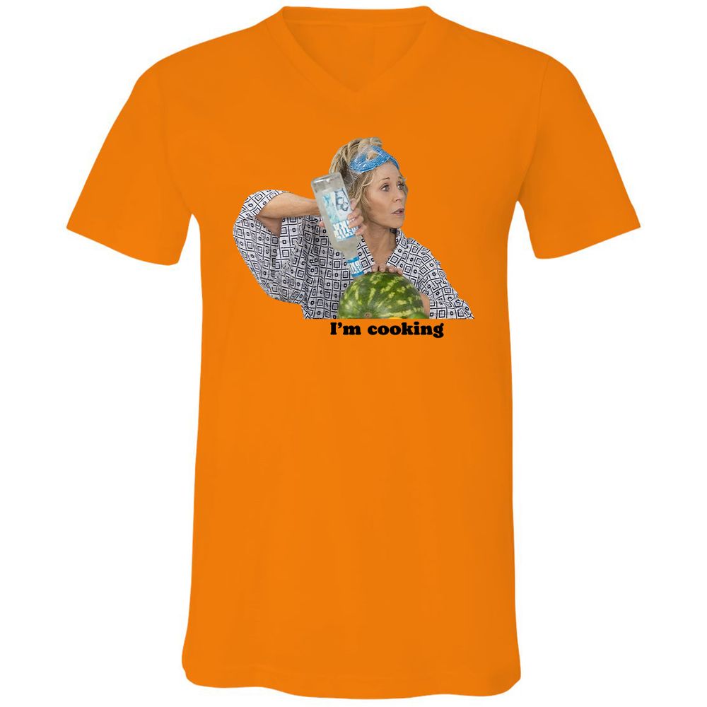 Unisex V-Neck T-Shirt - P65TWLFJ - Orange - 11