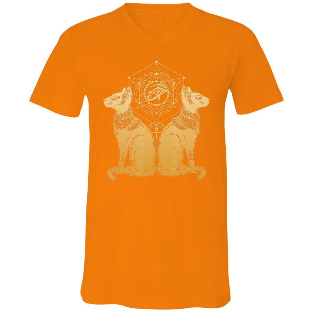 Unisex V-Neck T-Shirt - VLDGSY9W - Orange - 11