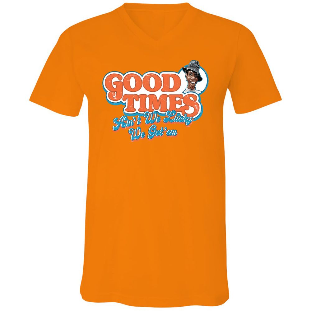 Unisex V-Neck T-Shirt - YNABNTNT - Orange - 11
