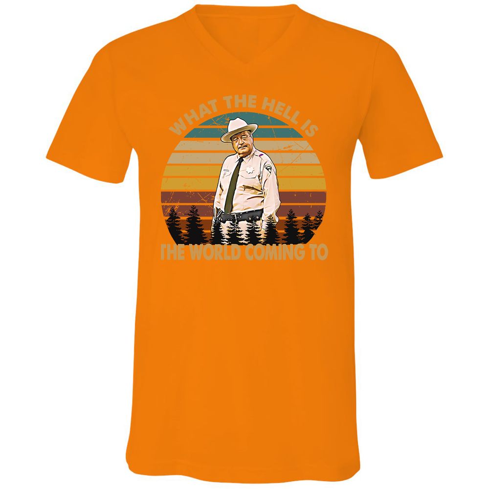 Unisex V-Neck T-Shirt - DZM1UDLM - Orange - 11