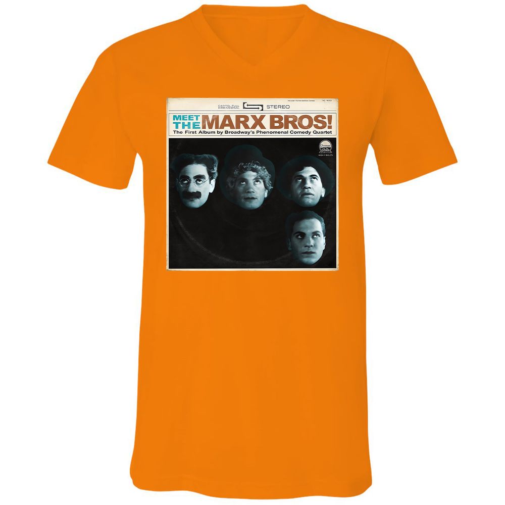 Unisex V-Neck T-Shirt - HWUDPKV6 - Orange - 11