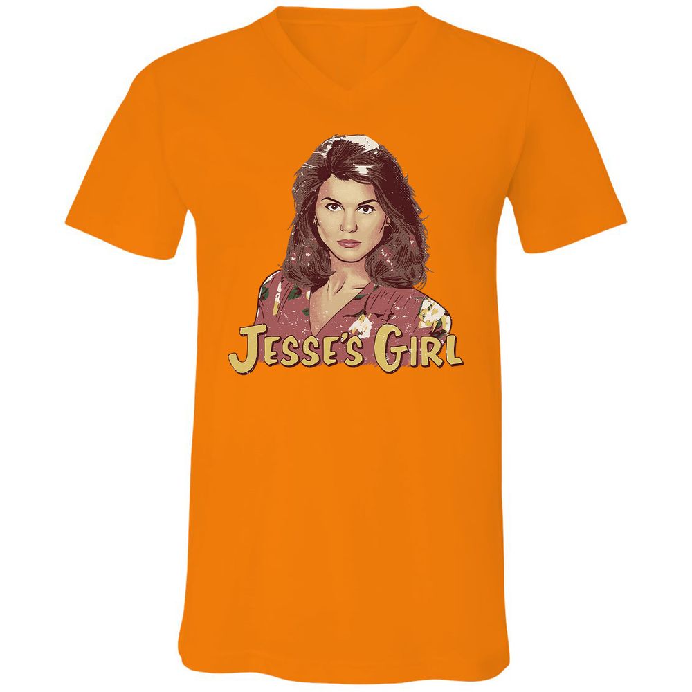 Unisex V-Neck T-Shirt - 6N1RHJH5 - Orange - 11
