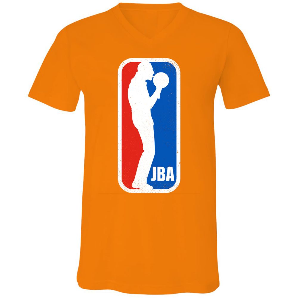 Unisex V-Neck T-Shirt - W4JCQDB2 - Orange - 11